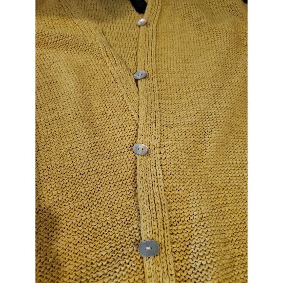 Crazy Horse Womens Size XL Cardigan Button Up Yellow Long Sleeve Knit Spring - Picture 6 of 7